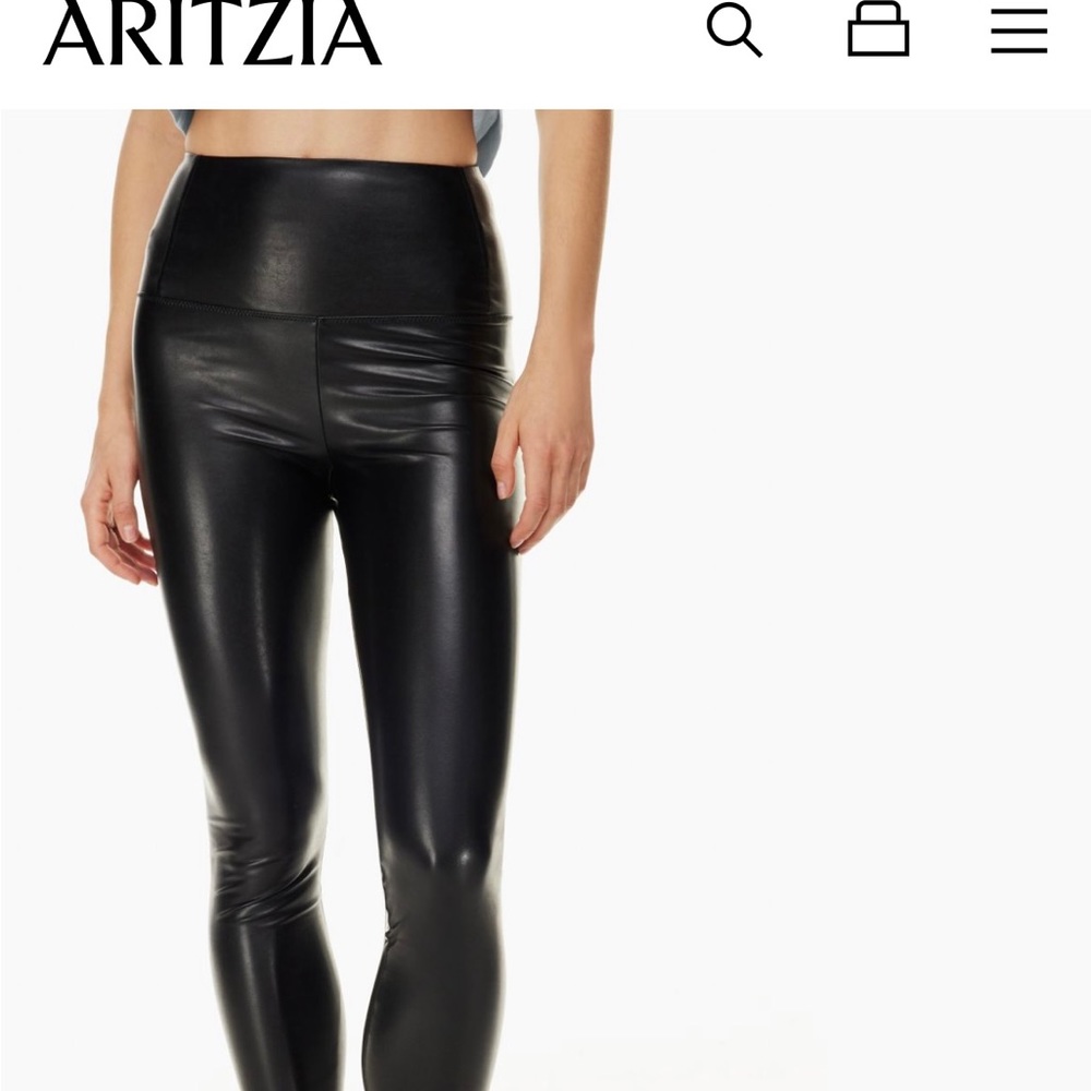 Aritzia Daria Black Leather Leggings - Gem